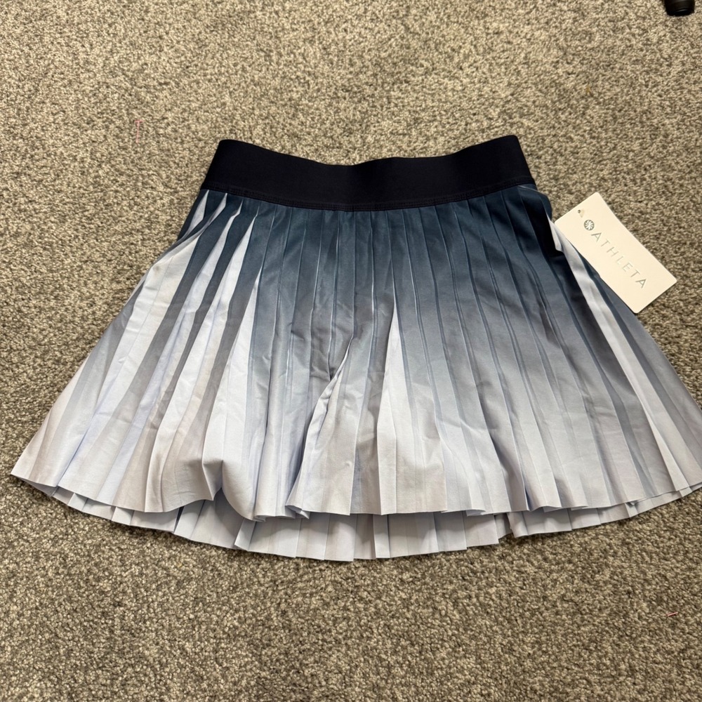 Athleta Match Point Pleated Ombre Skort Navy Blue XS New With Tags